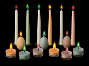 Gekleurde vlam kaarsen